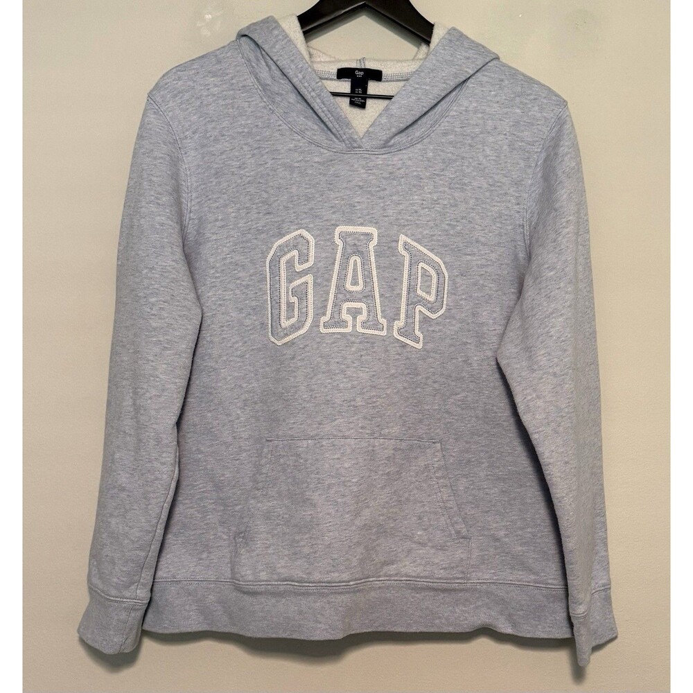 Gap Girl's Logo Hoodie Sweatshirt Sz XL Pastel Blue Fleece Y2K